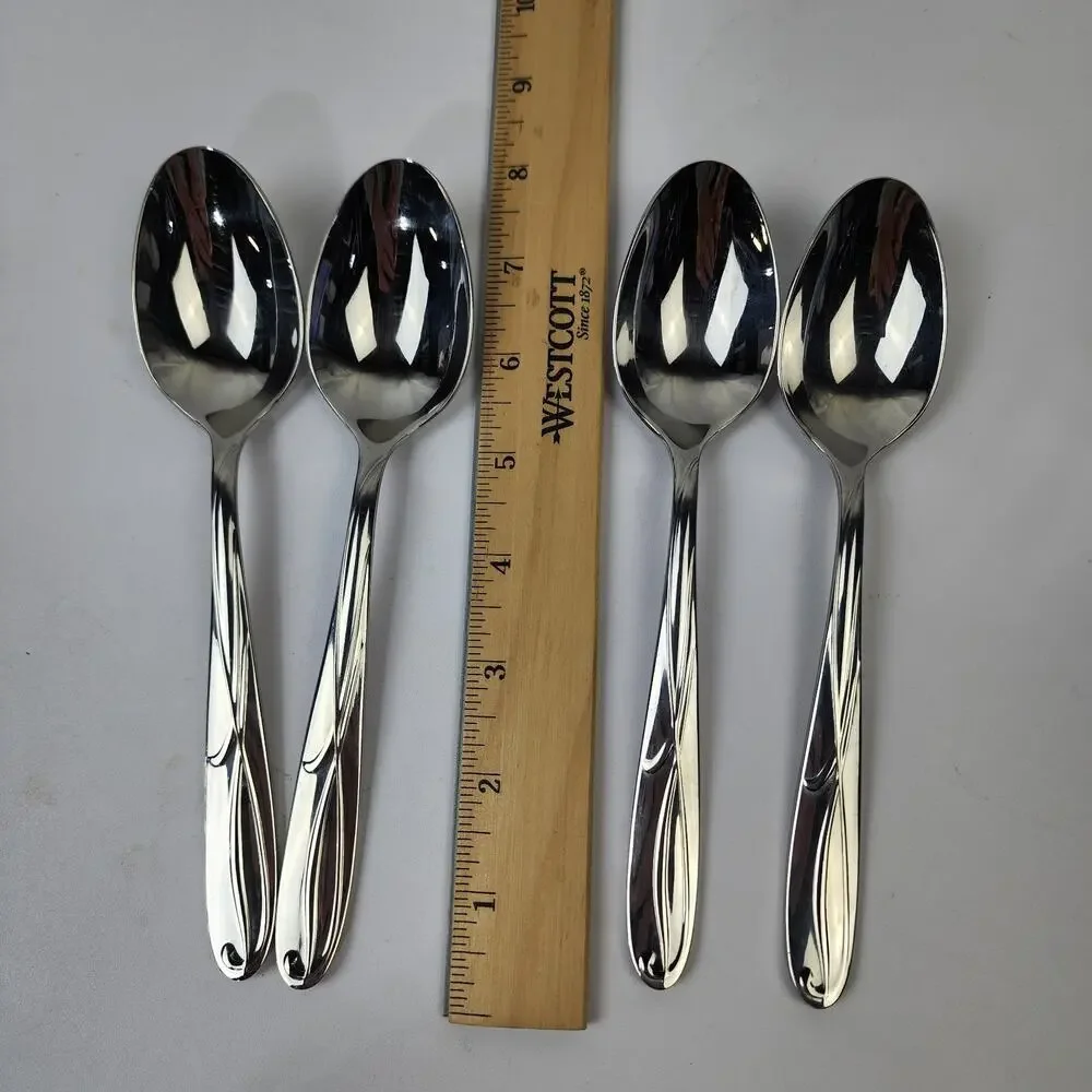 4 Mikasa Cocoa Blossom Table Spoons 7.5
